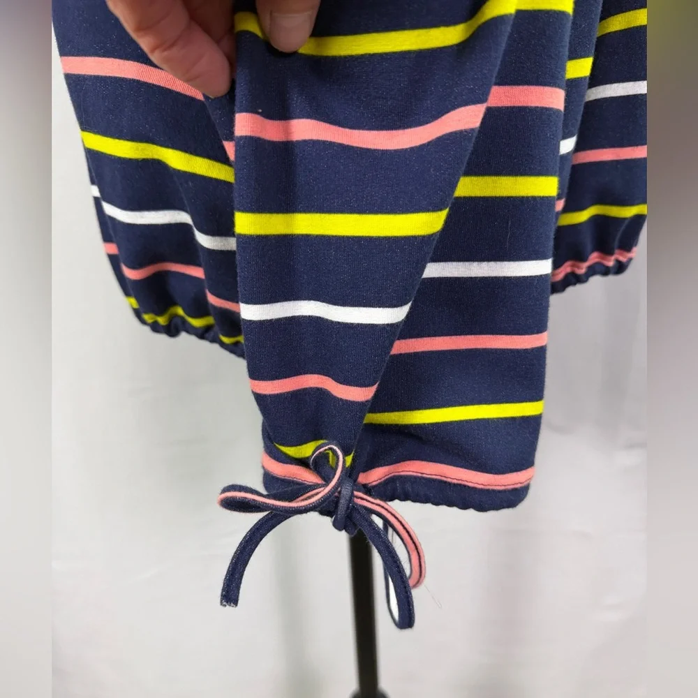 Project RUNWAY Multicolor Striped Blouse| Drawstring Sleeves| Bubble Hem Size M - Picture 4 of 11